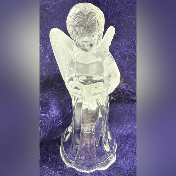 Glass Angel Figurine with a Taper Candle Holder between Wings - Picture 8 of 13